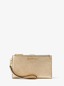 Adele Metallic Pebbled Leather Smartphone Wristlet