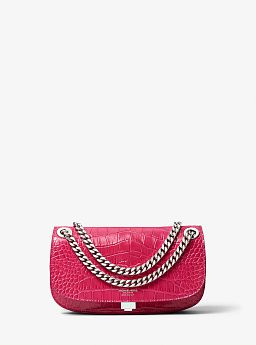 Christie Mini Crocodile Embossed Leather Envelope Bag