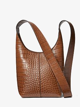 Dede Mini Crocodile Embossed Leather Hobo Bag