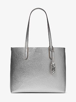 Eliza Extra-Large Metallic Pebbled Leather Reversible Tote Bag