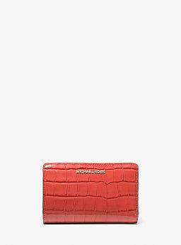 Empire Medium Crocodile Embossed Patent Leather Wallet