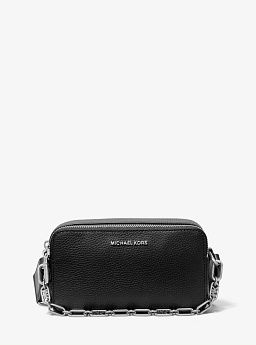 Jet Set Small Pebbled Leather Double-Zip Camera Bag