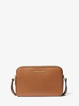 Jet Set Small Pebbled Leather Double Zip Camera Bag