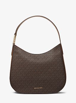 Kensington Large Signature Logo Hobo Shoulder Bag