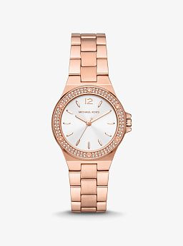 Mini Lennox Pavé Rose Gold-Tone Watch